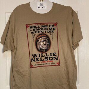 Willie Nelson  original Franks Bros' Tee Roll Me Up and Smoke Me When I Die